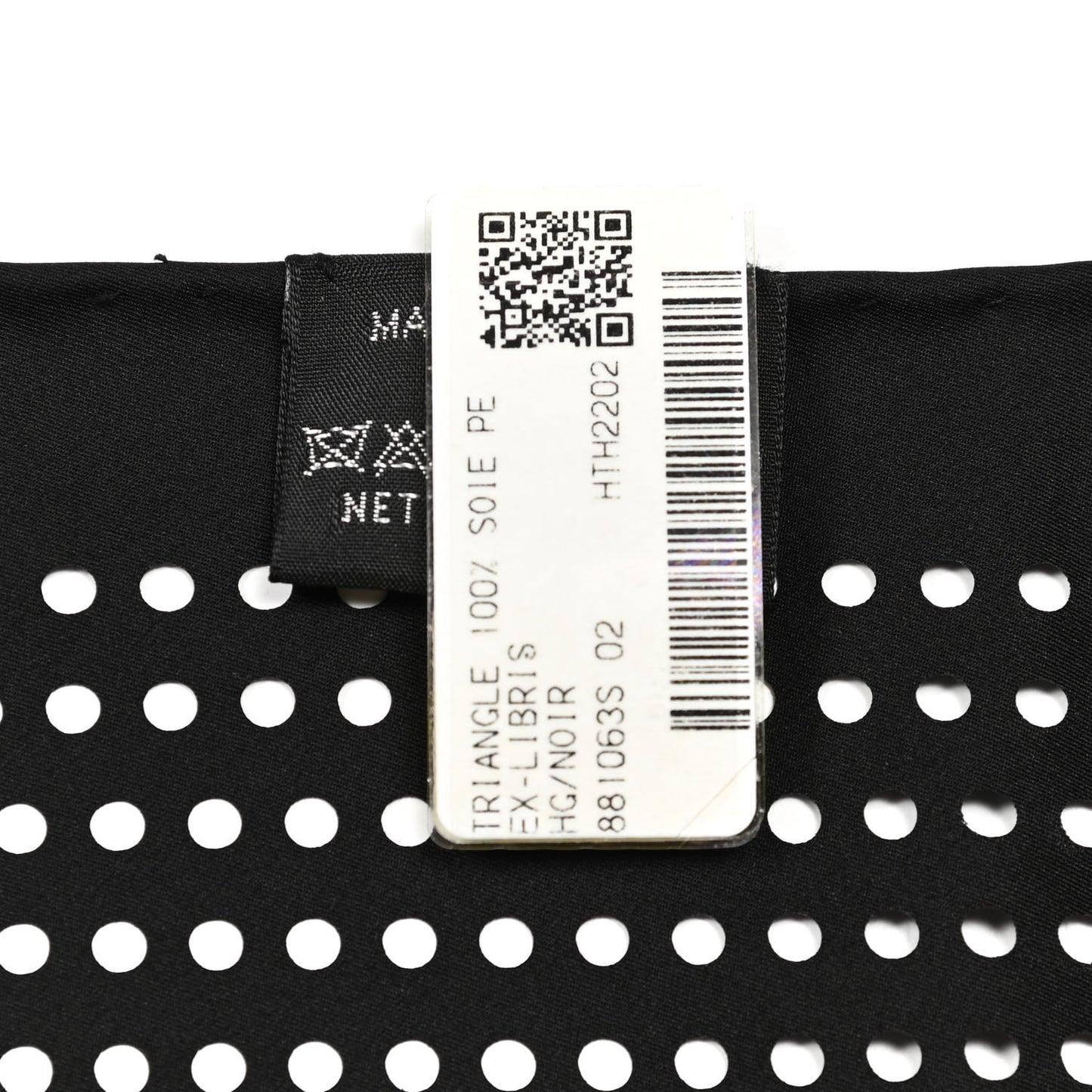 Silk Ex-Libris Perforated Triangle Scarf Black