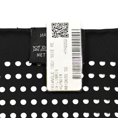Hermes Silk Ex-Libris Perforated Triangle Scarf Black 3 of 4