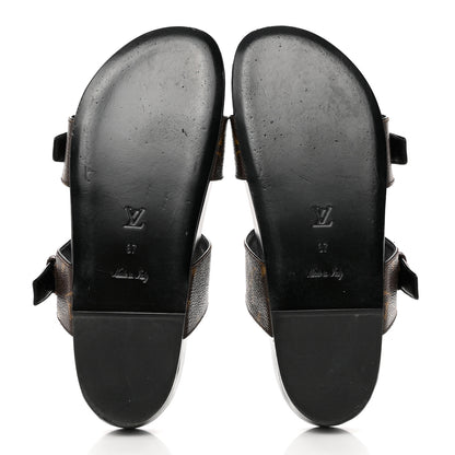 Louis Vuitton Monogram Bom Dia Mule Sandals 37 Black 5 of 8