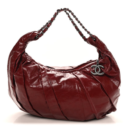 Chanel Glazed Calfskin Twisted Hobo Red 1 of 9