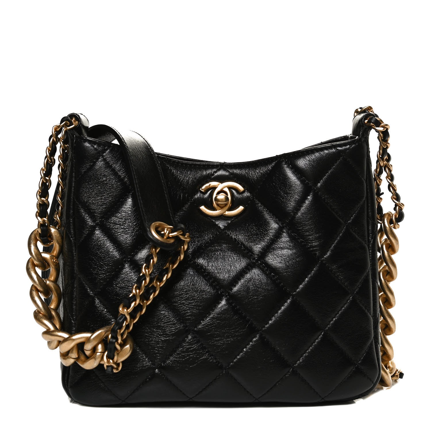 Chanel Lambskin Quilted Hobo Black 1 of 12