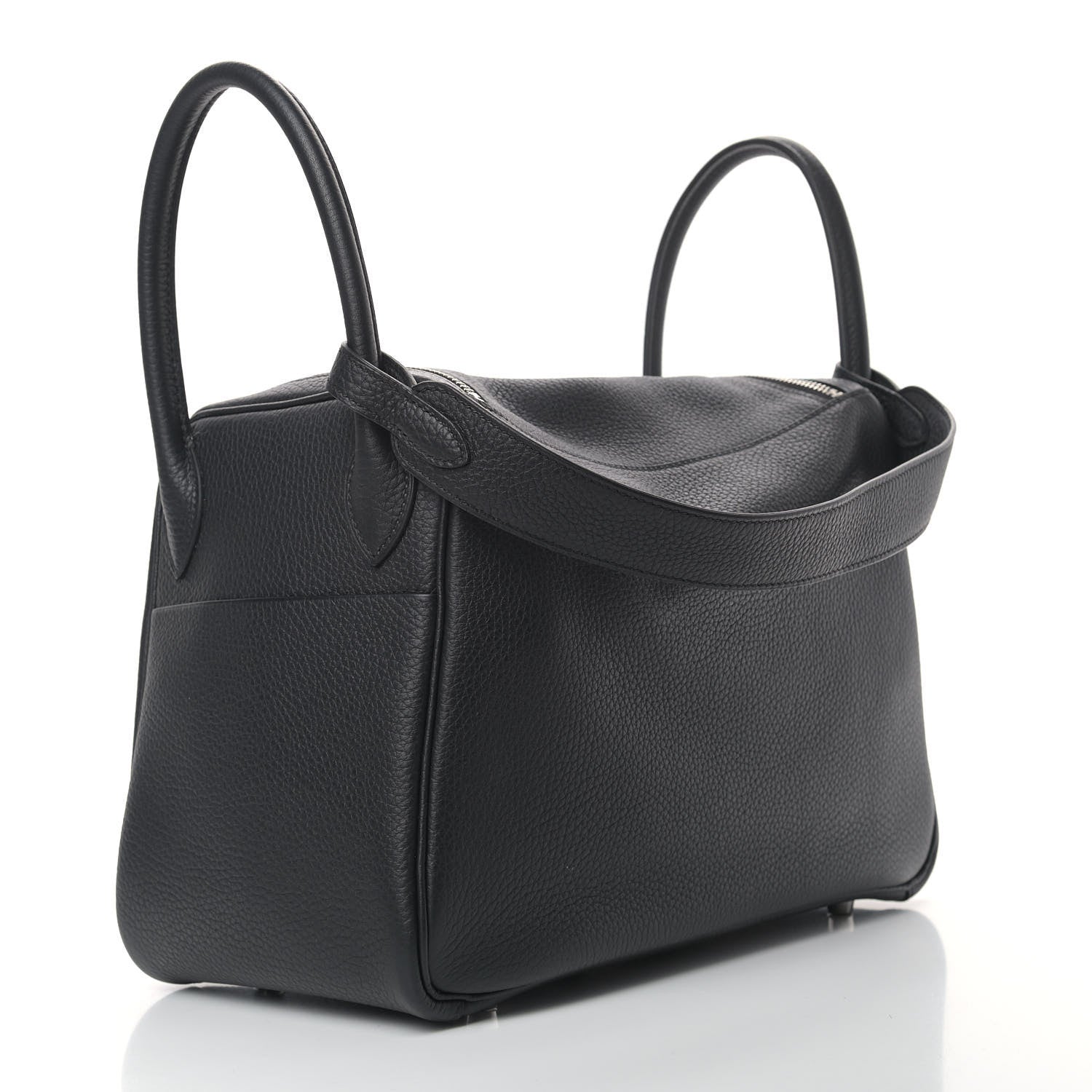 Hermes Taurillon Clemence Lindy 30 Black 3 of 10