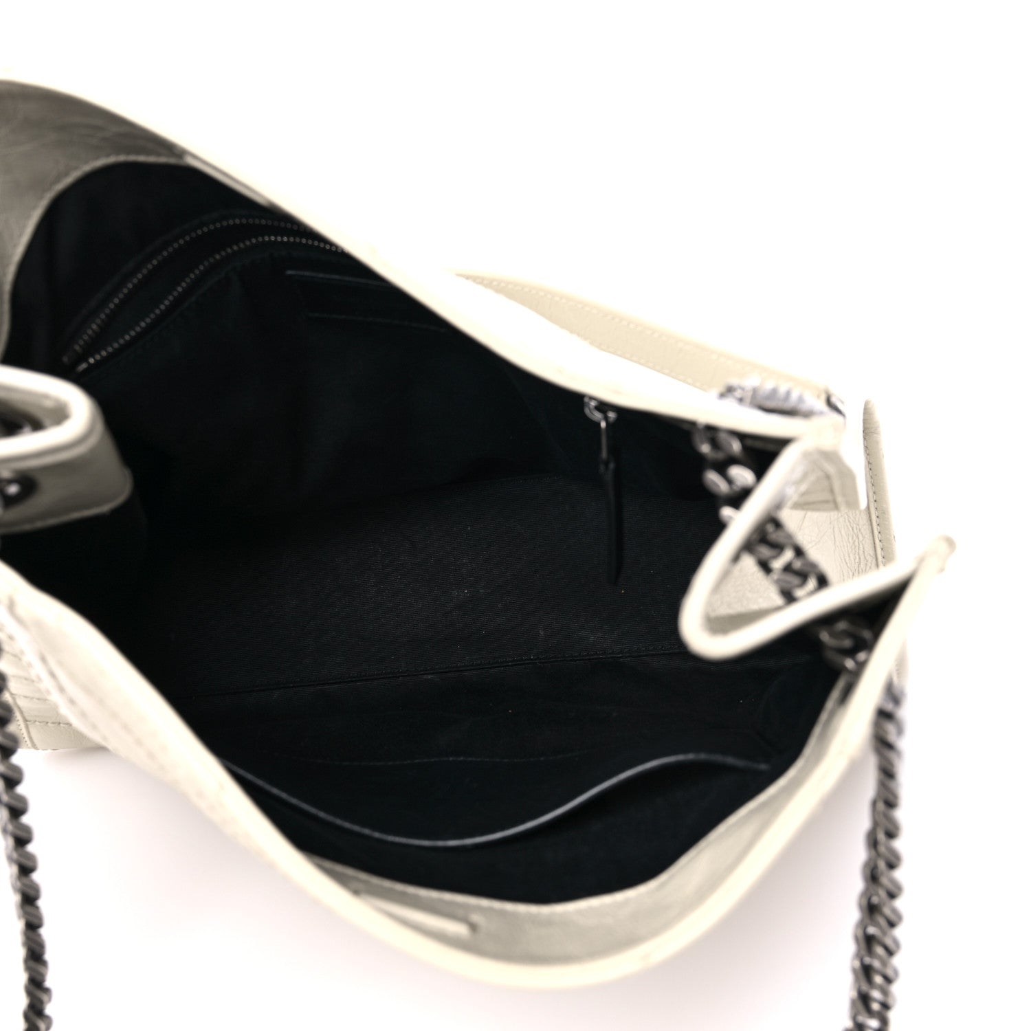 Saint Laurent Crinkled Calfskin Matelasse Monogram Medium Niki Shopper Tote Crema Soft 5 of 17