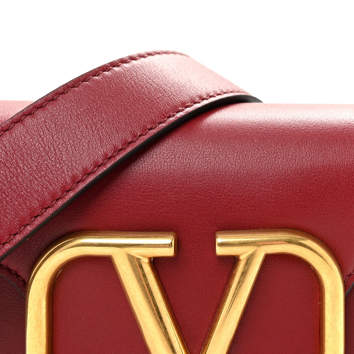 Valentino Garavani Smooth Calfskin Vlogo Mini Loco Crossbody Bag Dark Red 7 of 9
