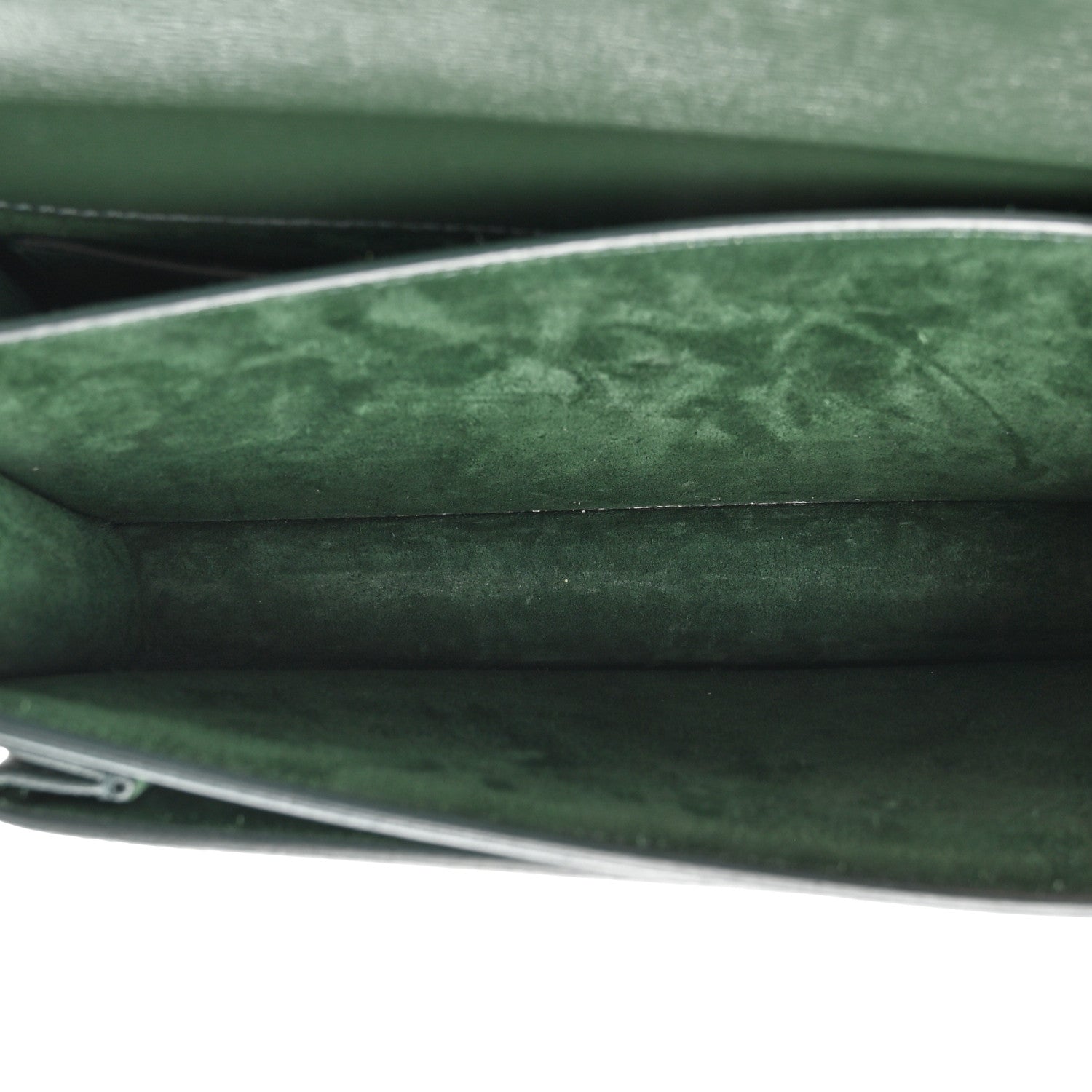 Saint Laurent Smooth Calfskin Medium Monogram Sunset Satchel Dark Green 6 of 14