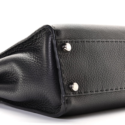 Fendi Cuoio Romano Selleria Bi-Color Medium Peekaboo Iconic Satchel Black Mou 7 of 8