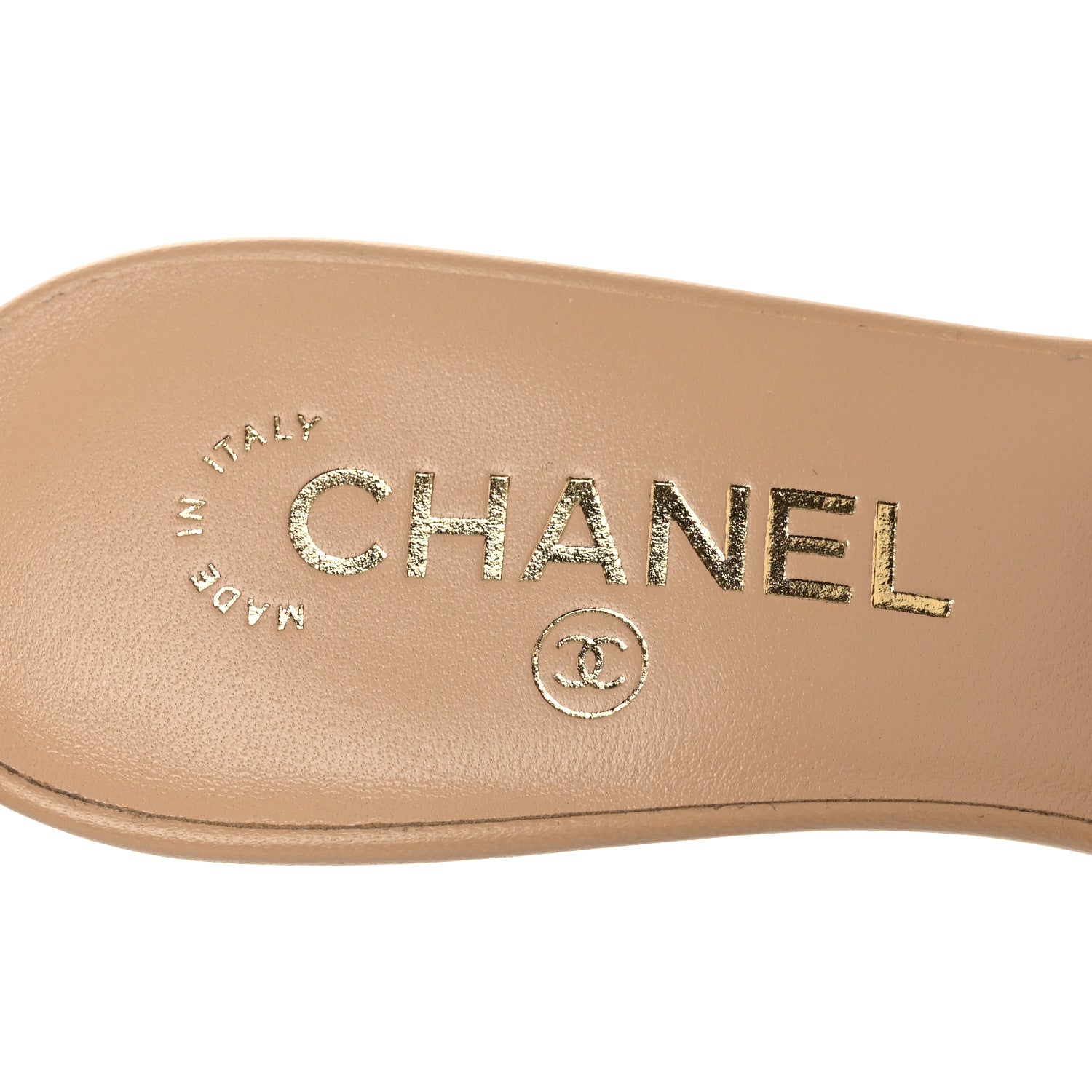 Chanel Lambskin CC Cutout Mules 38.5 Beige Black 9 of 11