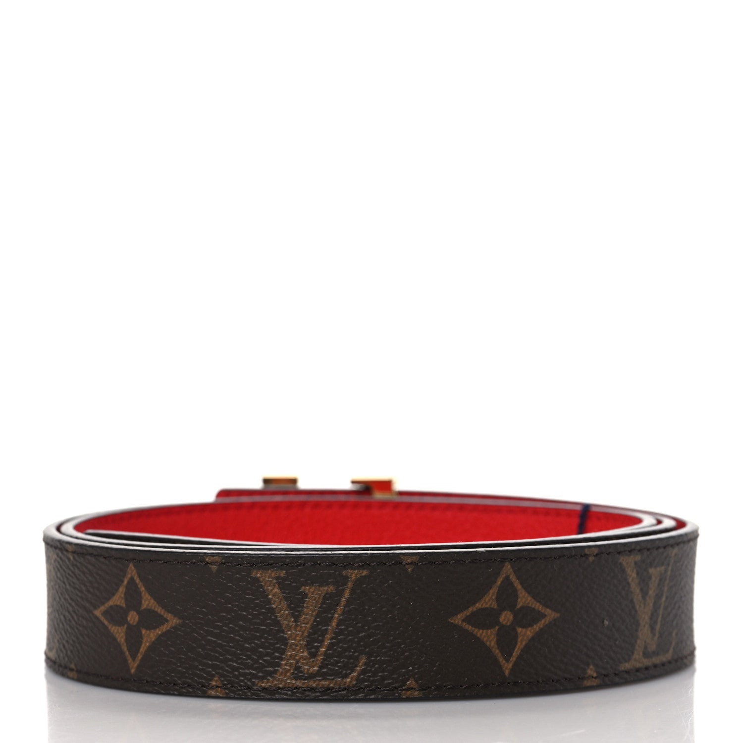 Louis Vuitton Monogram 30mm LV Initiales Reversible Belt 95 38 Coquelicot 2 of 4
