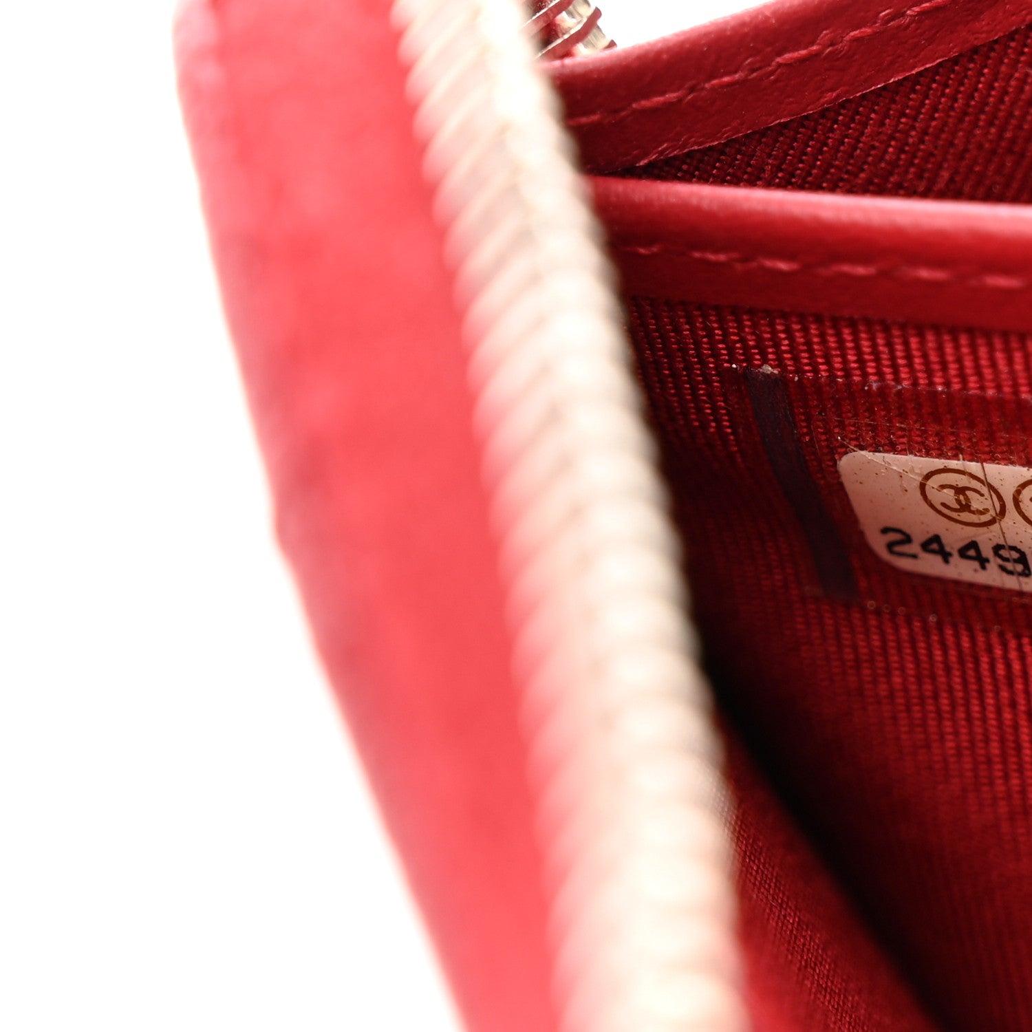 Chanel Caviar Quilted Large Gusset Zip Around Wallet Red 8 of 9