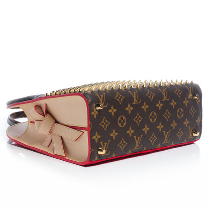 Louis Vuitton Monogram Calf Hair Spikes Iconoclasts Christian Louboutin Tote Red 4 of 9