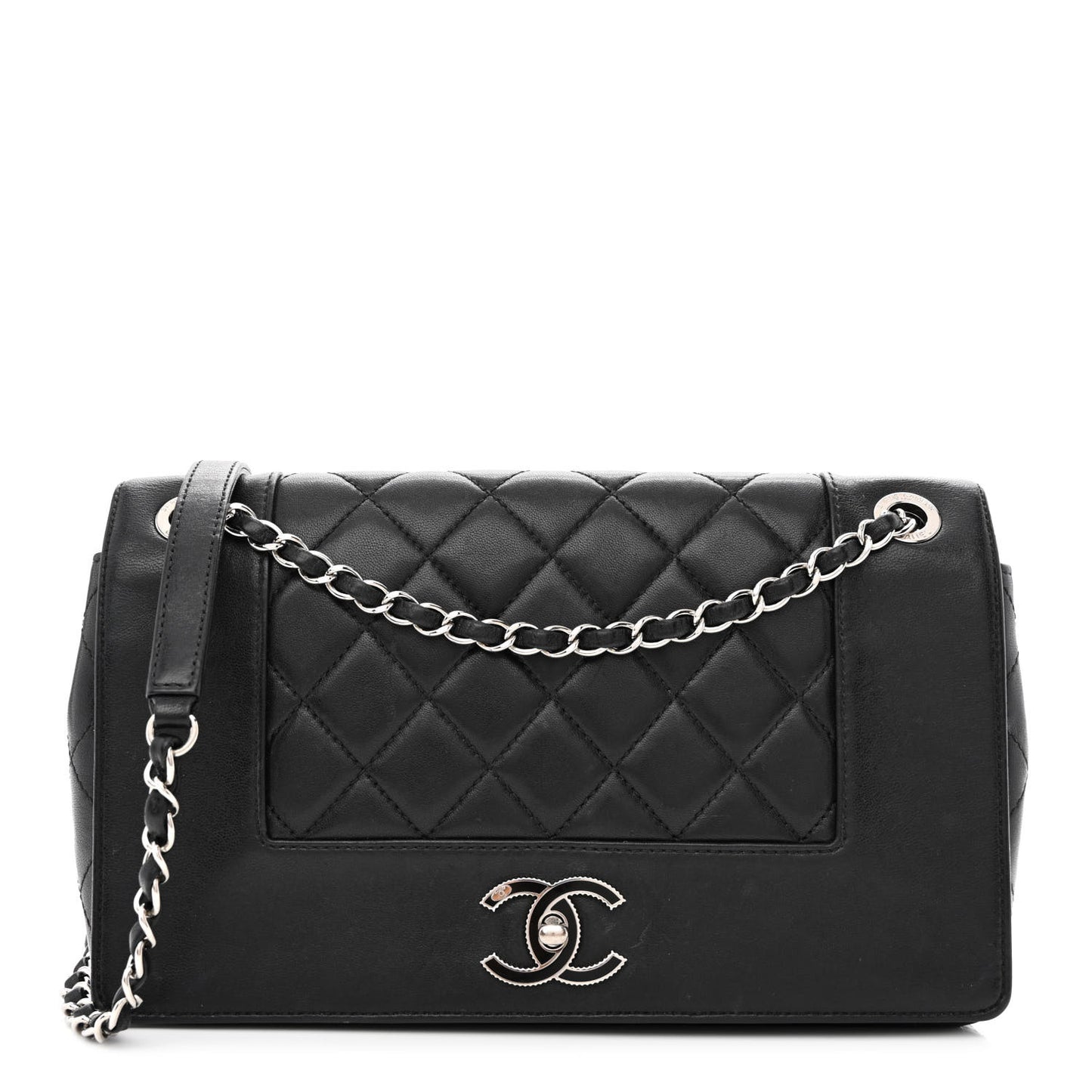Sheepskin Quilted Vintage Mademoiselle Flap Black