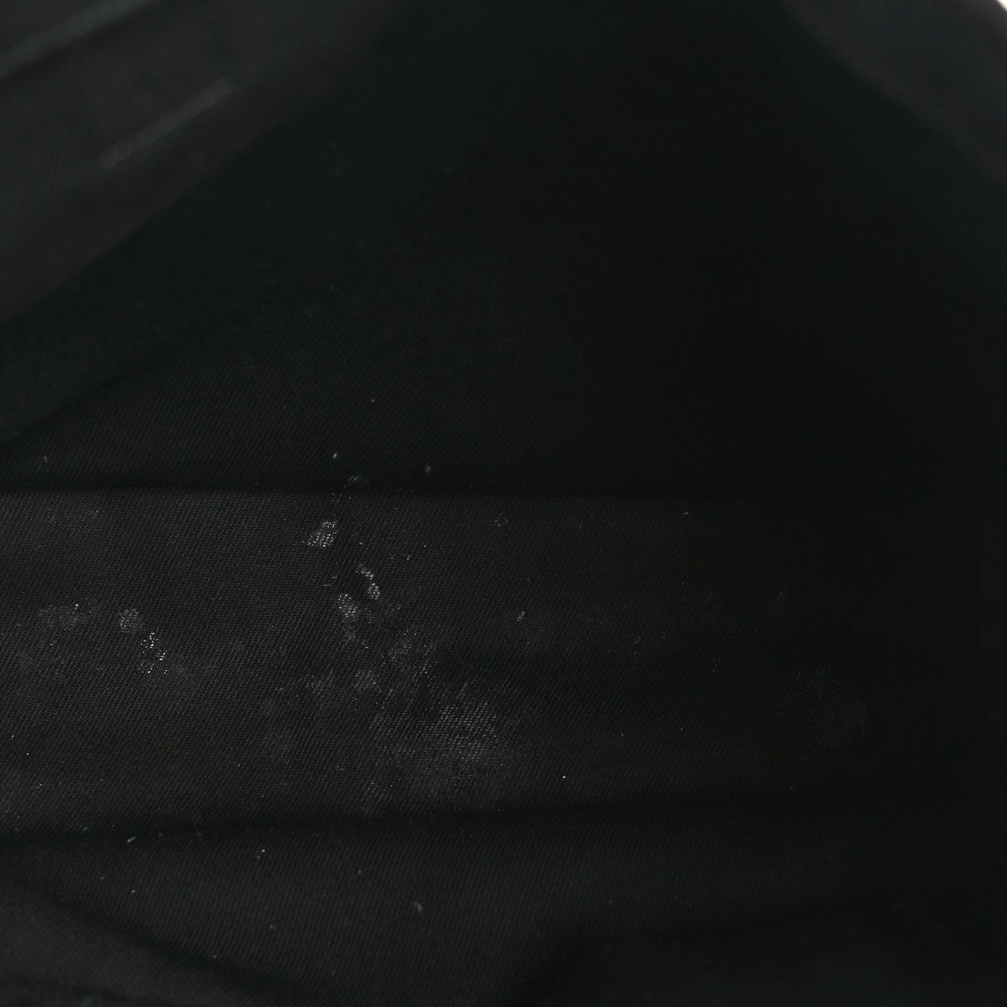 Linen Calfskin Rive Gauche North South Tote Black