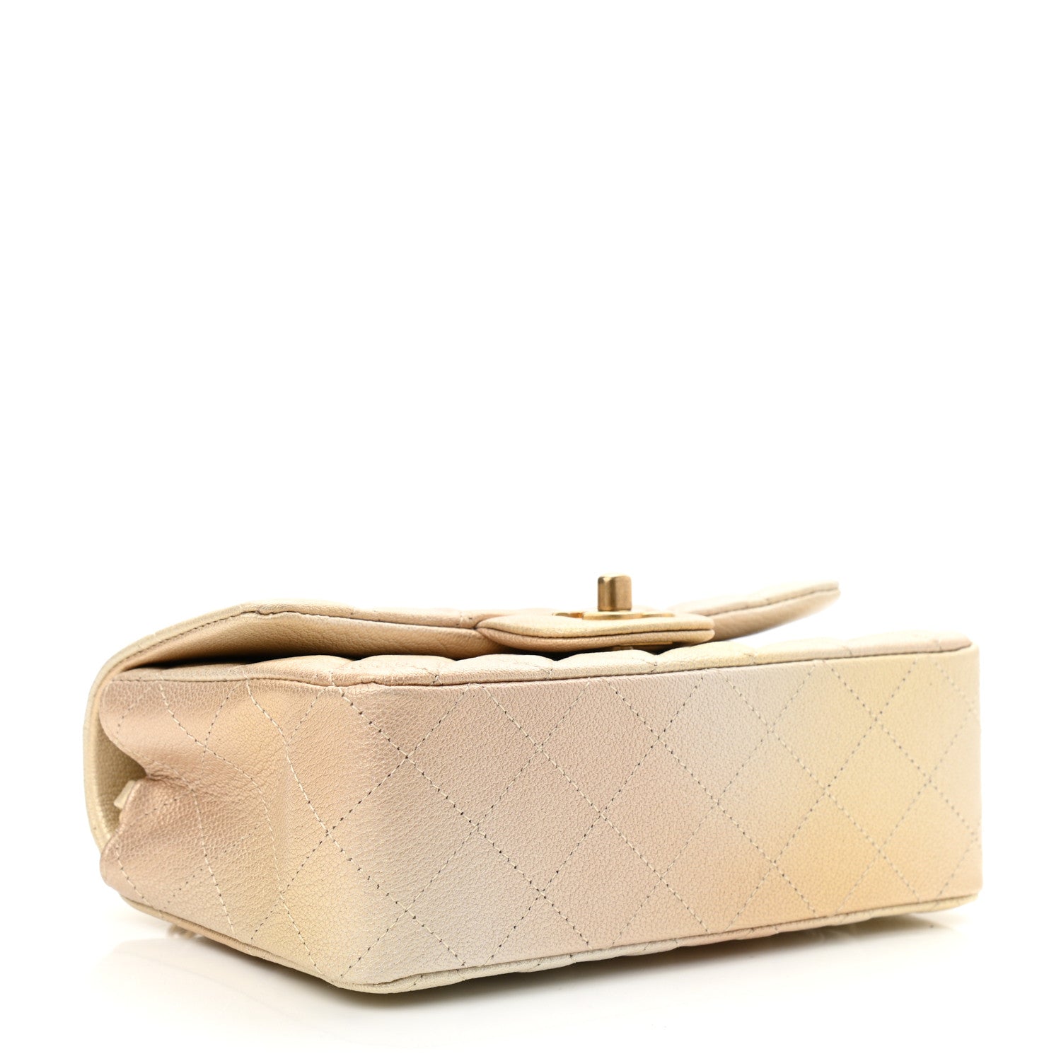 Chanel Metallic Goatskin Quilted Mini Rectangular Flap Gold 4 of 10