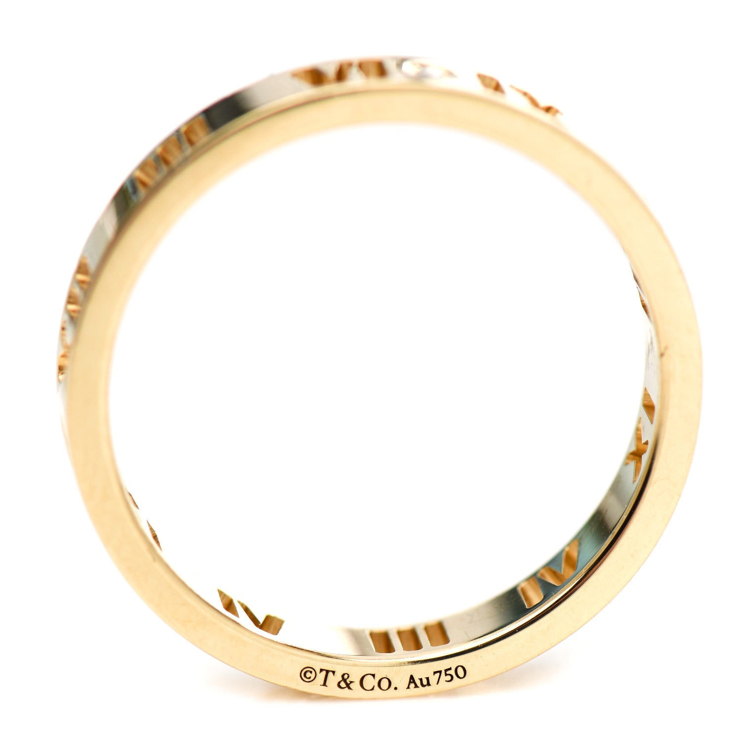 Tiffany 18K Yellow Gold Diamond Atlas Pierced Ring 55 7.25 4 of 5