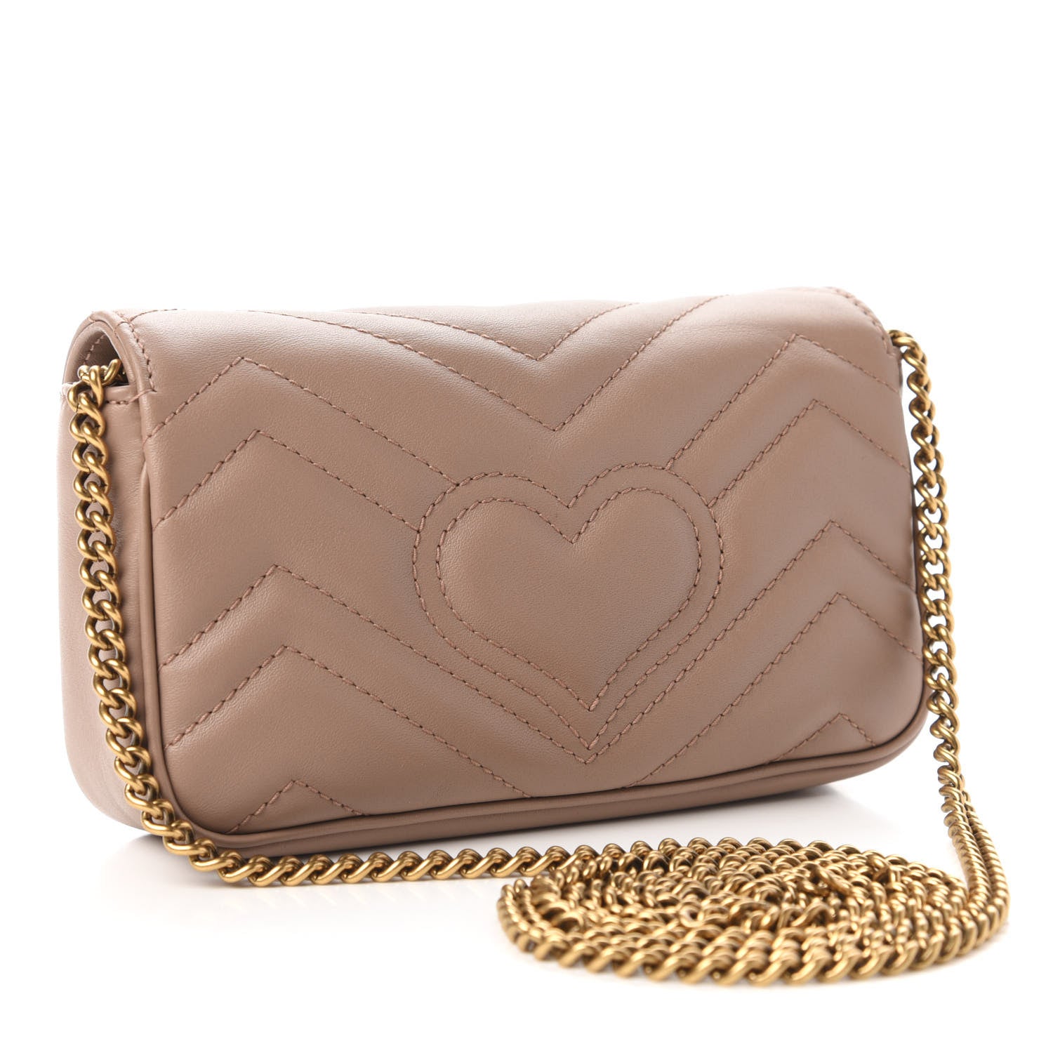 Gucci Calfskin Matelasse Super Mini GG Marmont Shoulder Bag Porcelain Rose 3 of 10