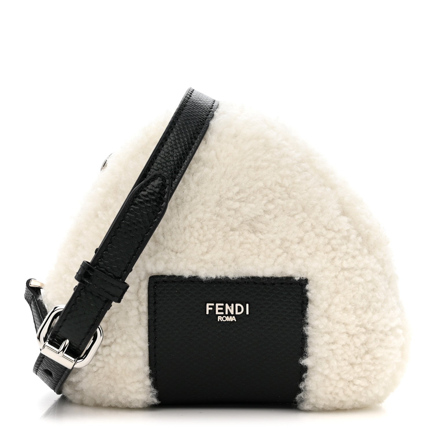 Fendi Sheepskin Karung Miniature Onigiri Bag White Ice Verde Alga 1 of 11