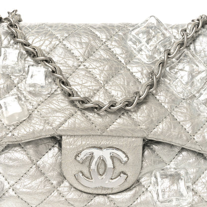 Chanel Calfskin Ice Cube On the Rocks Medium Flap Silver 8 of 10