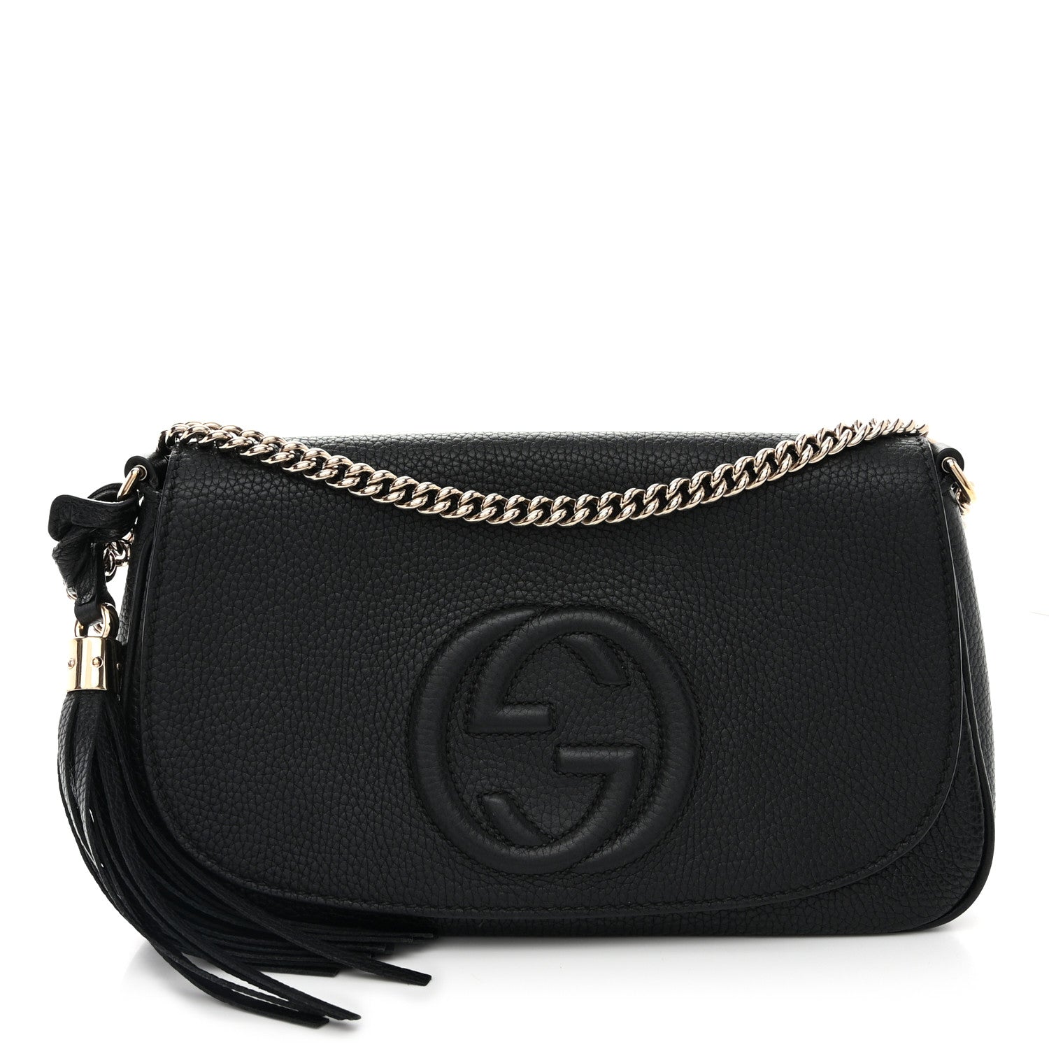 Gucci Pebbled Calfskin Medium Soho Flap Crossbody Black 1 of 14