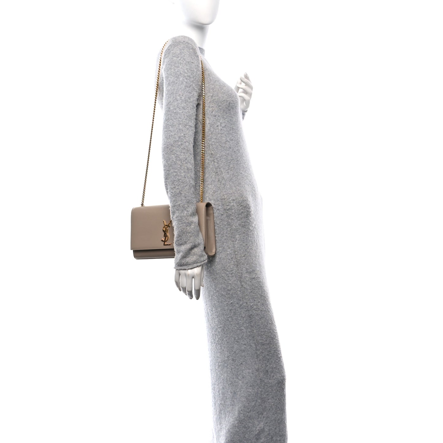 Grain De Poudre Medium Monogram Kate Satchel Nude Powder