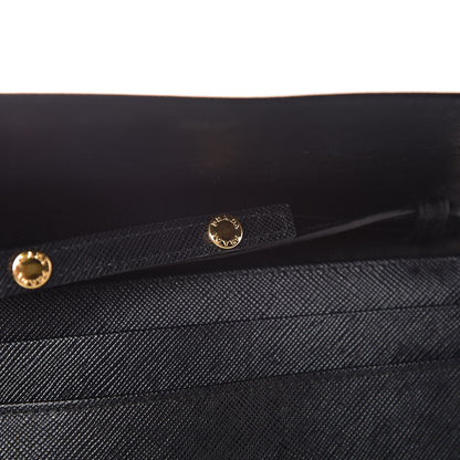 Prada Saffiano Metal Oro Chain Wallet Black 8 of 9