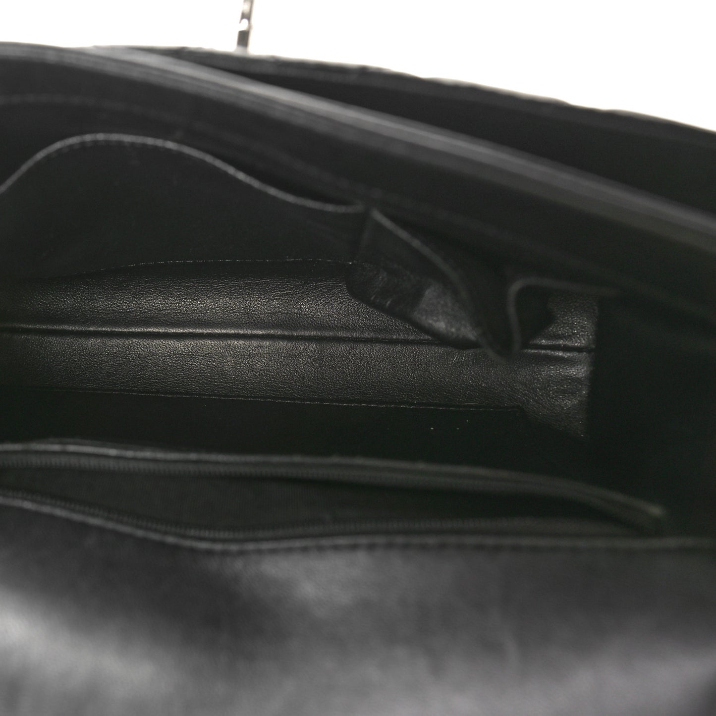 Lambskin Quilted Large Geometric Flap Black