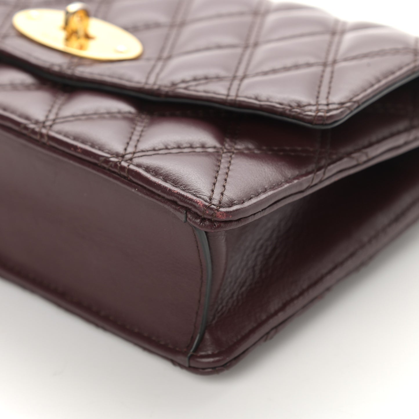 Smooth Calfskin Quilted Small Darley Shoulder Bag Burgundy