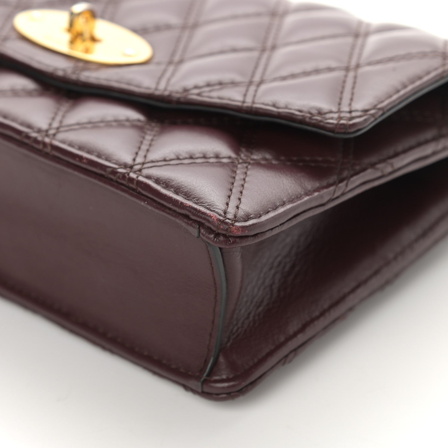 Mulberry Smooth Calfskin Quilted Small Darley Shoulder Bag Burgundy 13 of 14
