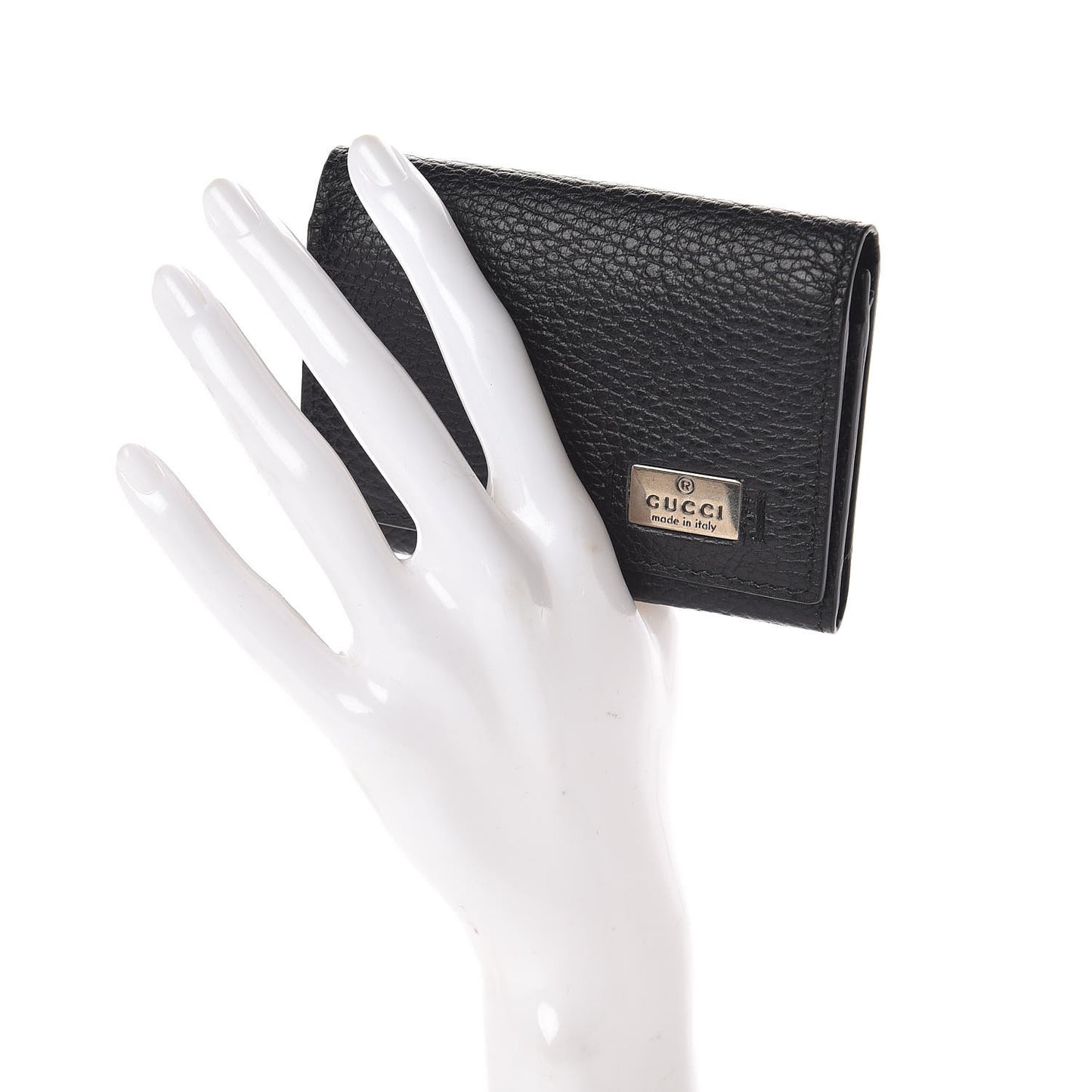 Calfskin Flap Card Case Black