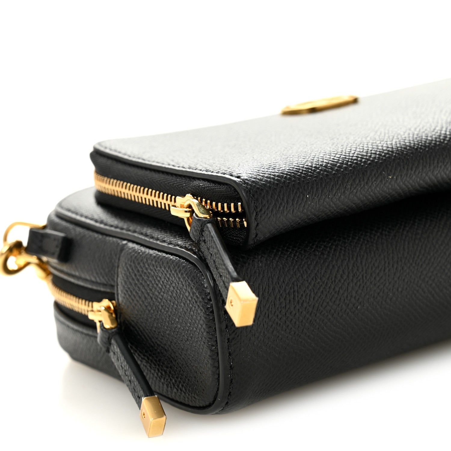 Christian Dior Grained Calfskin Caro Double Pouch Black 8 of 9