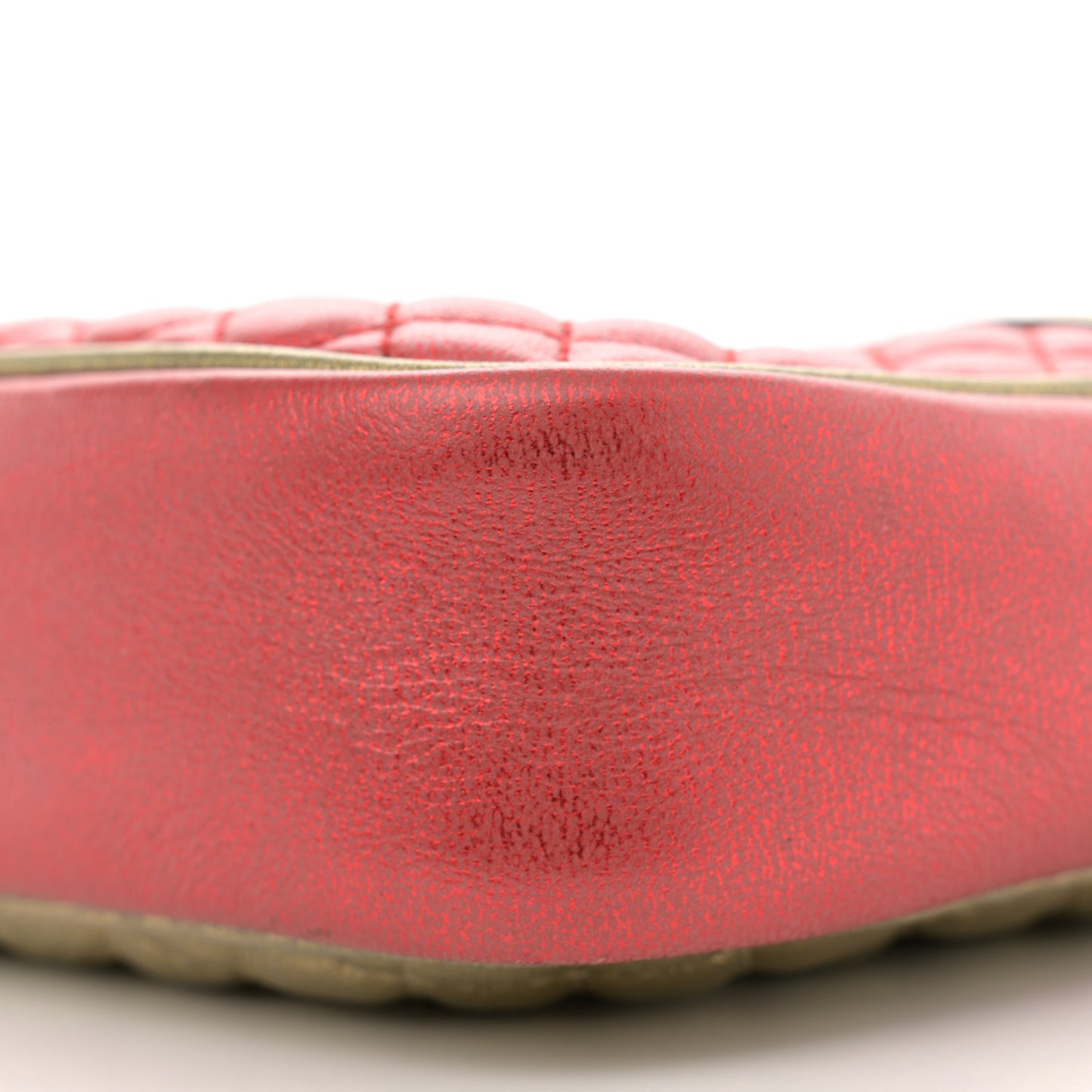 Laminated Nappa Trapuntata Small Zumi Shoulder Bag Rosso Jasmine Green