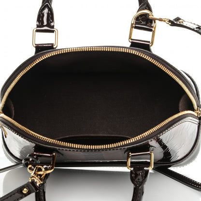 Louis Vuitton Vernis Rayures Alma BB Amarante 6 of 8