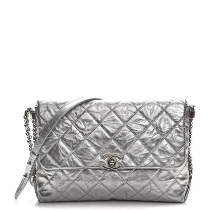 Chanel Metallic Crumpled Calfskin Big Bang Flap Bag Silver 1 of 8
