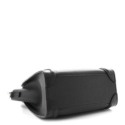 Celine Drummed Calfskin Nano Luggage Black 4 of 10