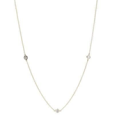 Tiffany 18K Yellow Gold Diamond .75ctw 5 Station Diamonds by the Yard Necklace 1 of 9