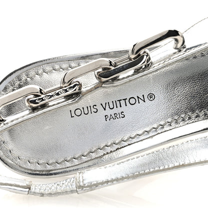 Louis Vuitton Metallic Calfskin Sparkle Slingback Pumps 37.5 Silver 8 of 8