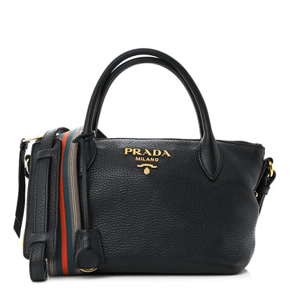 Prada Vitello Daino Small Tote Black 1 of 20
