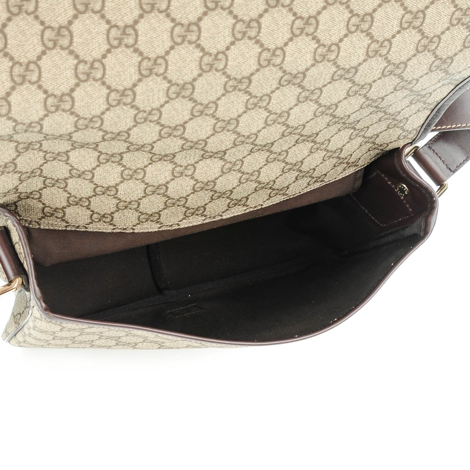 Gucci GG Plus Monogram Web Medium Flap Messenger Beige Dark Brown 5 of 7
