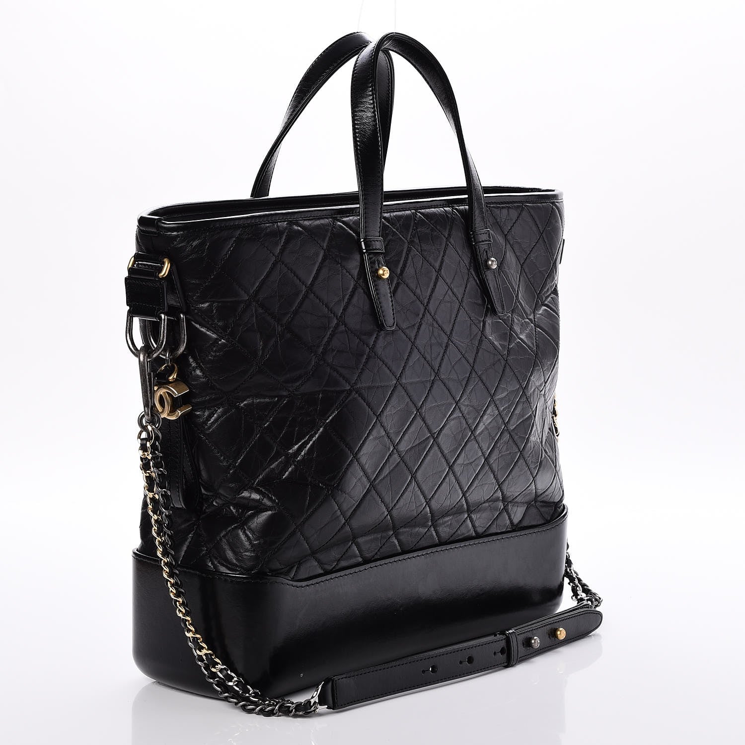 Chanel Calfskin Quilted Large Gabrielle Shopping Tote Black 4 of 8