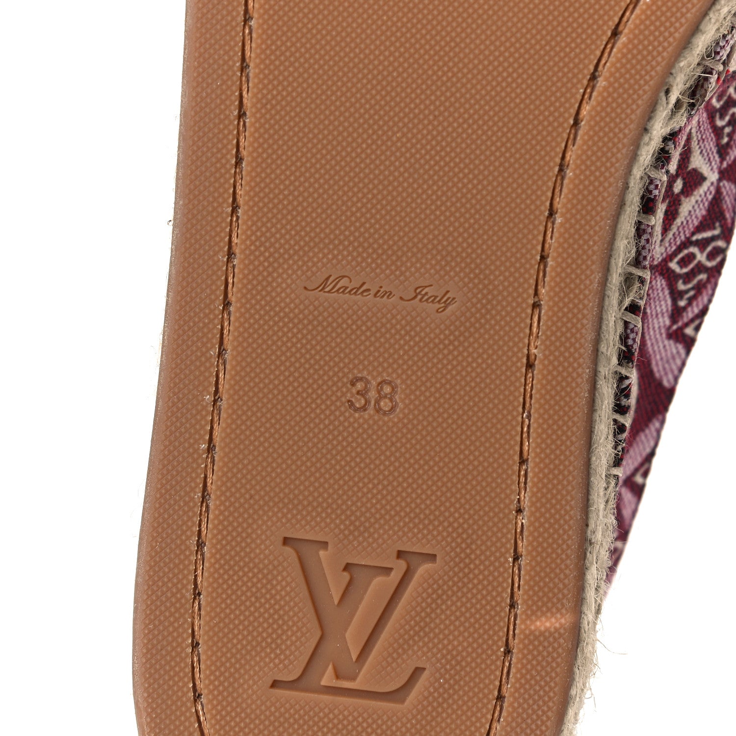Louis Vuitton Jacquard Since 1854 Starboard Espadrille Flats 38 Bordeaux 8 of 10