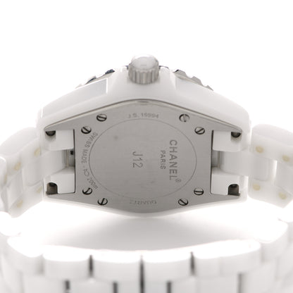 Chanel Stainless Steel Ceramic Diamond 33mm J12 Quartz Watch White 4 of 4