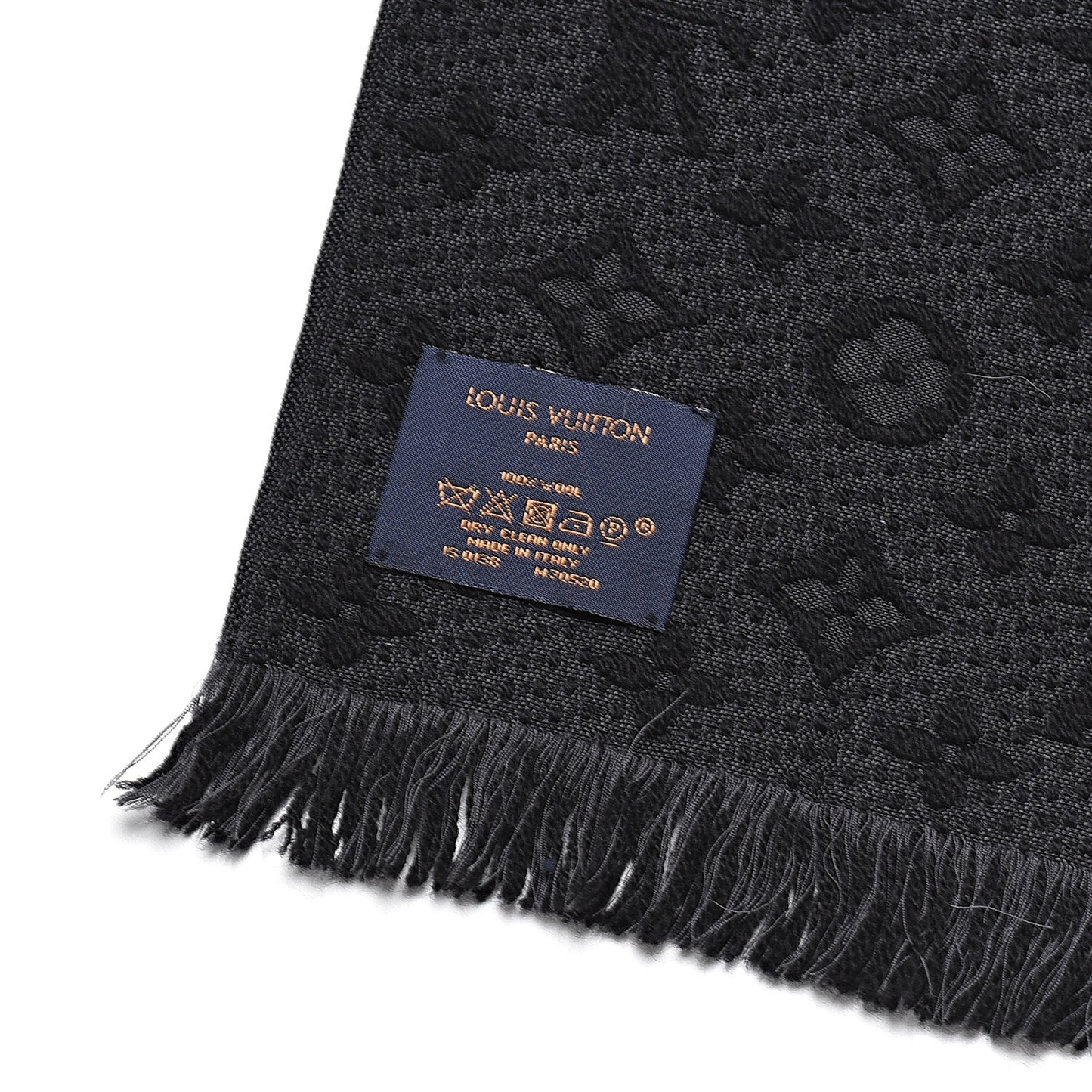 Wool Monogram Classic Scarf Black