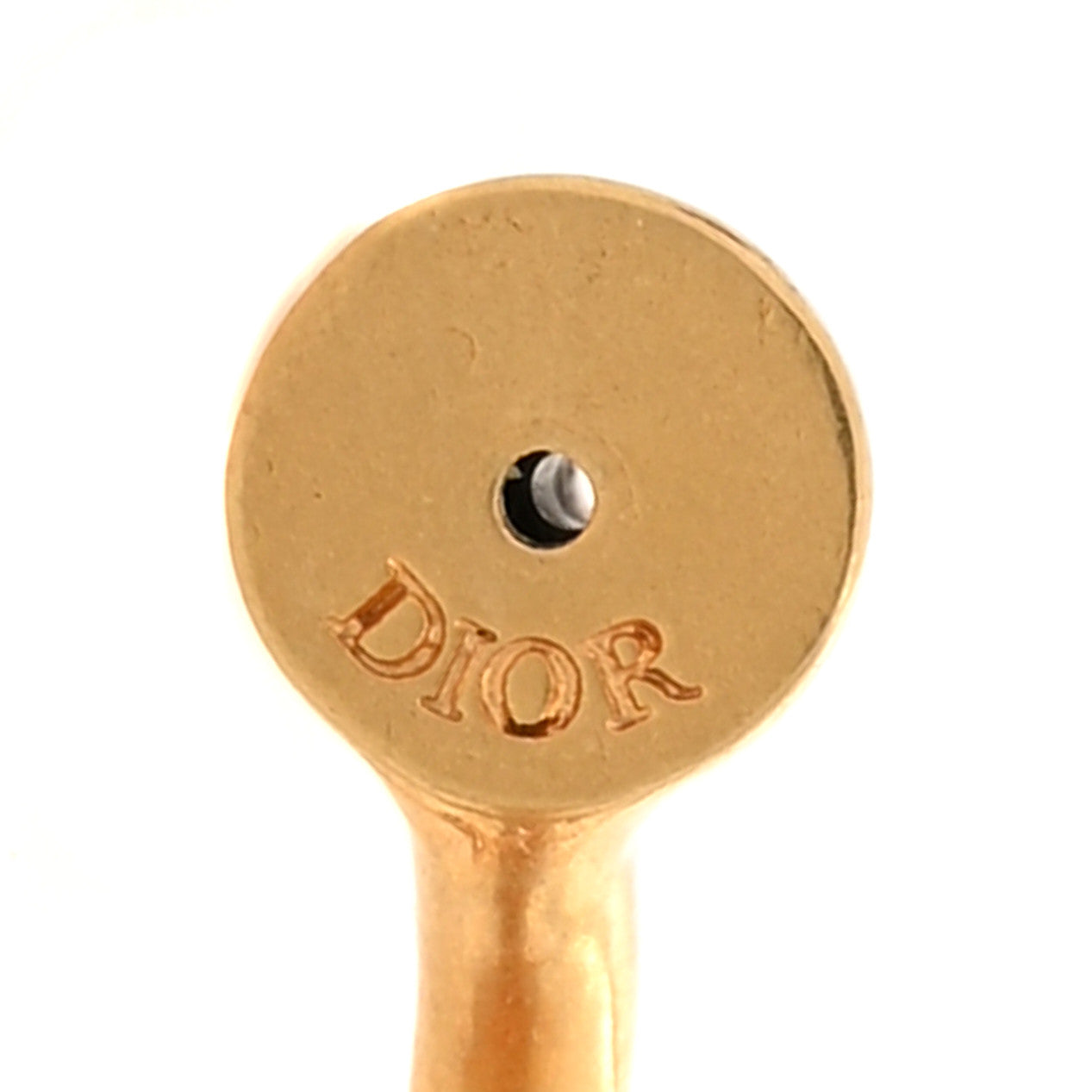 Christian Dior Pearl CD Hoop Drop Earrings Gold 4 of 5