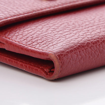 Gucci Dollar Calfskin Double G French Flap Wallet Hibiscus Red 5 of 11