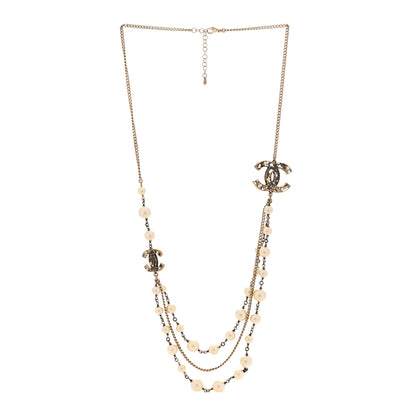 Chanel Pearl CC Multi Strand Necklace Gold 3 of 4