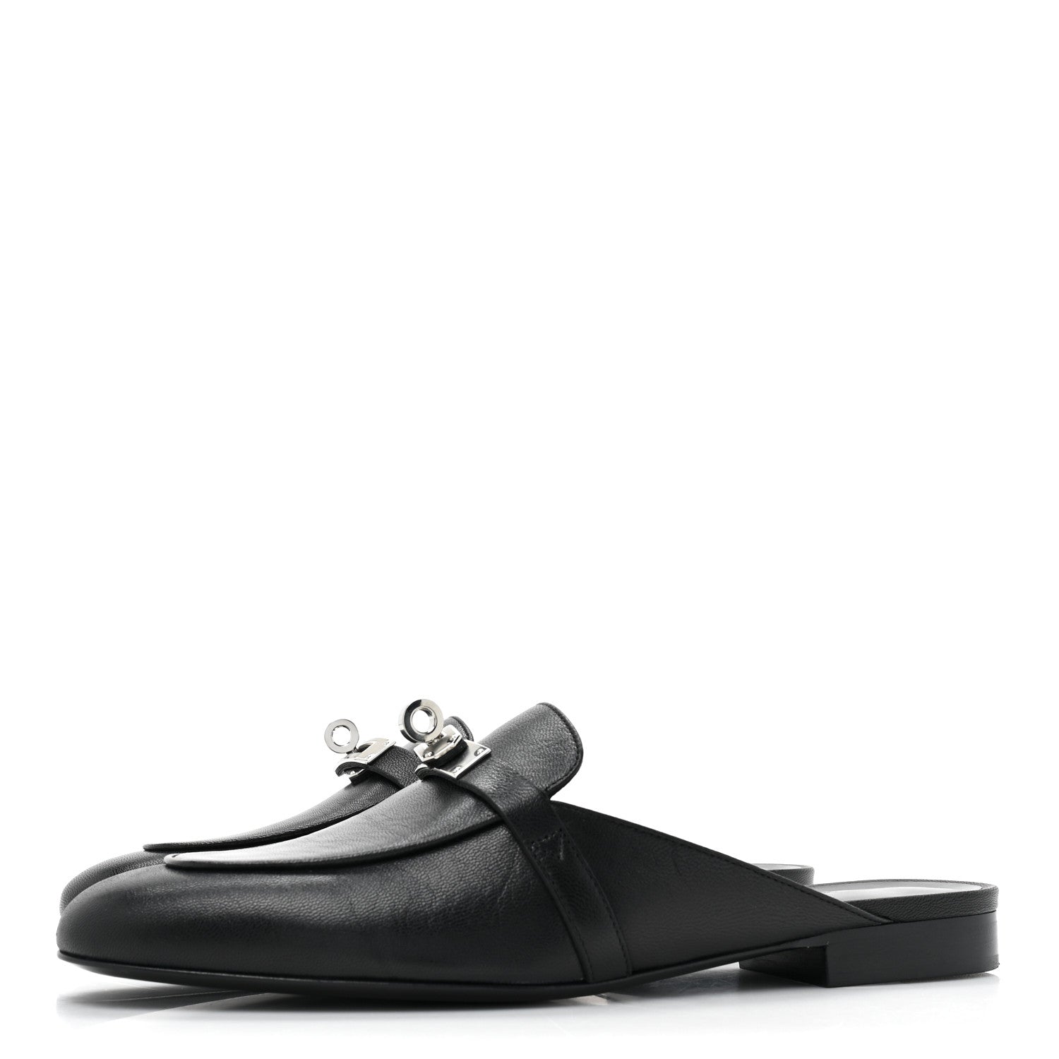 Hermes Goatskin Oz Mules 38 Black 3 of 9