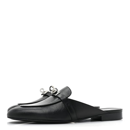Hermes Goatskin Oz Mules 38 Black 3 of 9