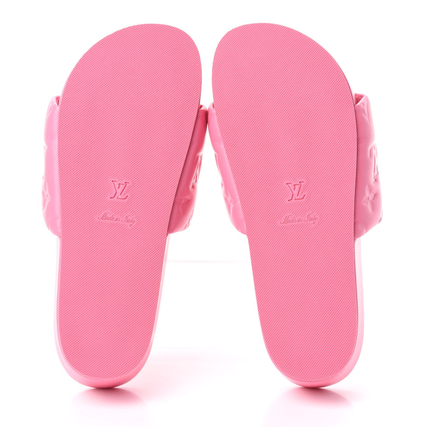 Lambskin Embossed Monogram Jumbo Flatform Mule Sandals 36.5 Rose Pop