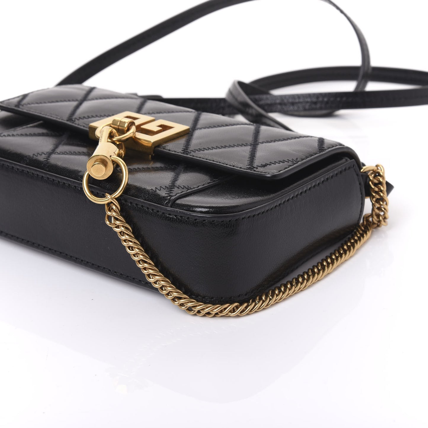 Goatskin Quilted GV3 Mini Pocket Convertible Bag Black