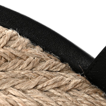 Christian Louboutin Calfskin Ariella Zeppa 130 Espadrille Sandals 37 Black Naturel 12 of 14