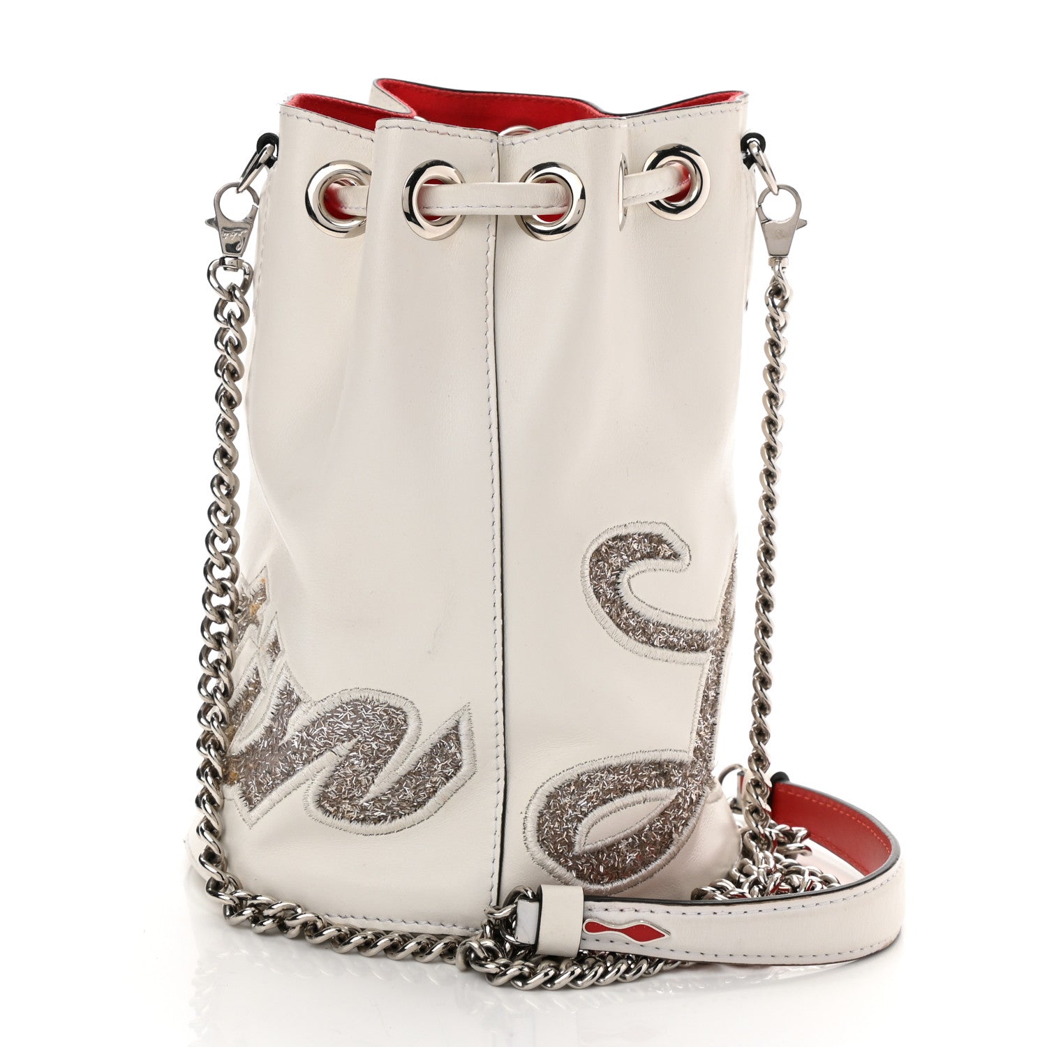 Christian Louboutin Calfskin Marie Jane Bucket White 3 of 9